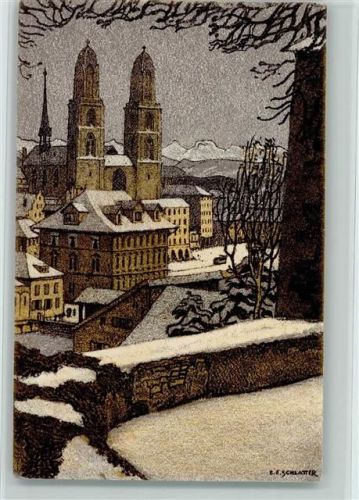 Zürich Münster - TBC Bekämpfung - Spendenkarte - Kunstanstalt Wolfensberger