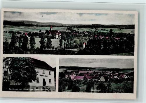 Lobenfeld 1955 Gasthaus zur Linde, Klosterhof, gute Erhaltung AK