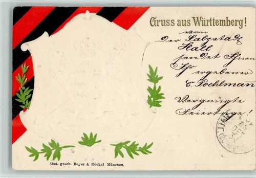 1906 Gruss aus Württemberg AK