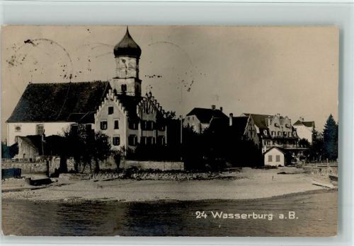 Wasserburg 1923 Kirchenpartie, drei Stempel drücken durch