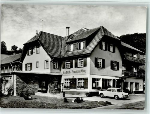 Tonbach 1968 Gasthais und Pension zum Pflug, Auto steht vor dem Haus, sehr gute Erhaltung AK