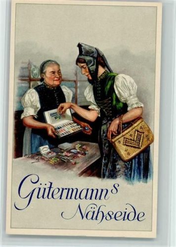 1938 Gütermanns Nähseide Verkäuferin, sign C. Liebich - sehr gute Erhaltung AK