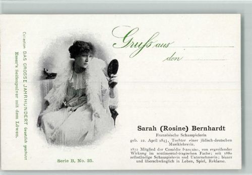 1899 Das grosse Jahrhundert - Serie B Nr. 25 - Sarah Bernhardt - Stummfilm