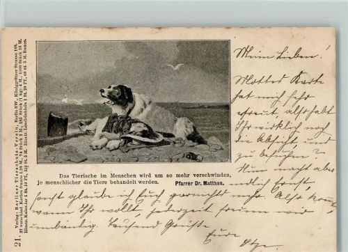 1899 Nr. 21 Berliner Tierschutzverein - Das Tierische im Menschen wird mehr verscwinden, je menschlicher die Tiere behandelt werden