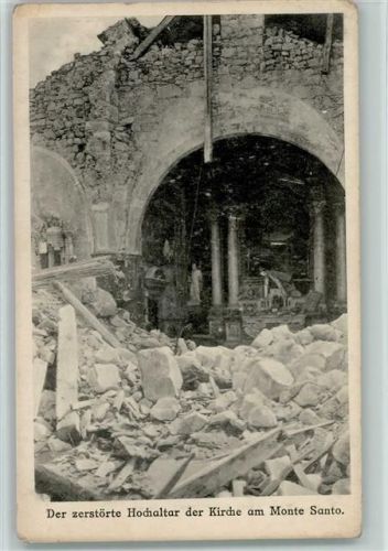 Montesanto Der zerstörte Hochaltar der Kirche am Monte Santo