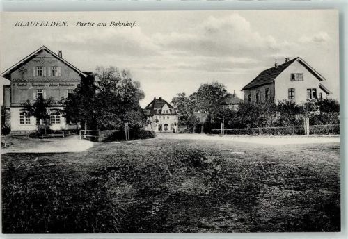 Blaufelden Partie am Bahnhof Gasthaus zur Eisenbahn