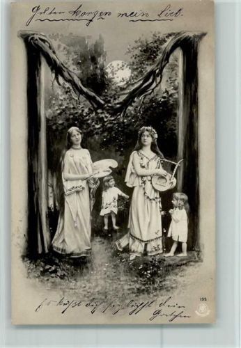 Fotoverlag NPG Serie 195 - Jugendstil - Buchstabe M AK