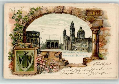 München 1901 Kgl. Residenz Feldherrenhalle und Theatinerkirche Münchner Kindl