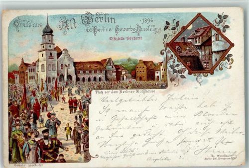 Berlin Mitte Gruss aus - Litho, 1896 - Alt Berlin