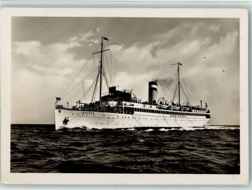 WK II Hapag - Schnelldampfer "Kaiser" und Bordstempel 1937