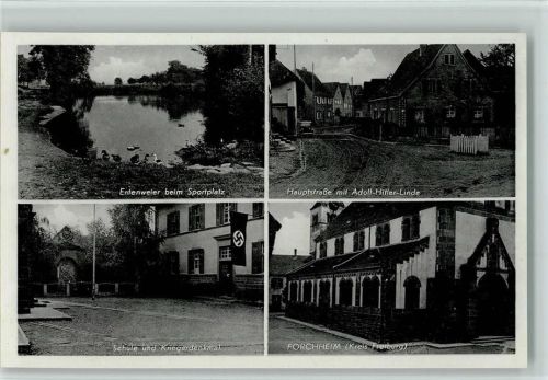 Forchheim 1940 Adolf hitler Linde, Schule mit Hakenkreuzfahne , Kriegerdenkmal WK II WK II