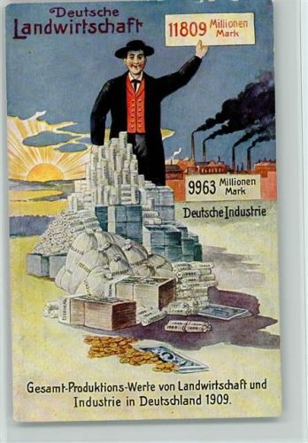 Deutsche Landwirtschaft und Industrie 1909 AK Volkswirtschaftliche Wahrheiten Karte Nr. 3 AK