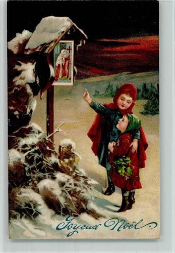 1912 Joyeux Noel - Kinder am Wegekreuz AK