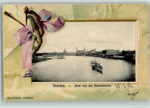 Dresden 1904 Blick von der Marienbrücke