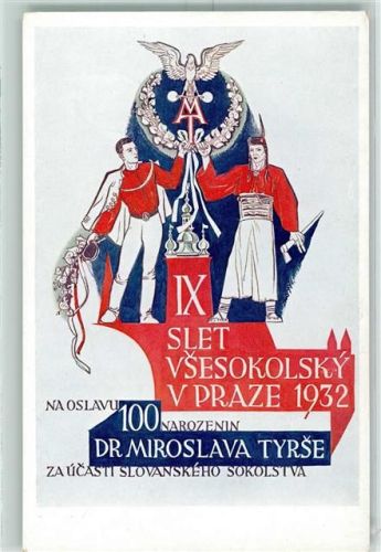 Prag Praha IX Slet Vesesokolsky 1932 Festival Turnfest AK Motiv Tschechien