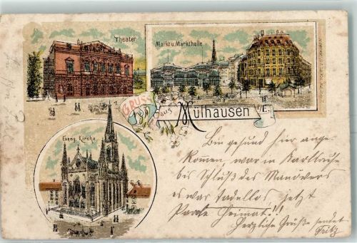 Mulhouse 1899 Gruss aus Theater