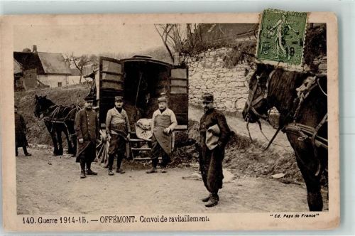 90300 Offemont 1914 Gebrauchsspuren Guerre Convoi de ravitaillement Soldaten Uniform