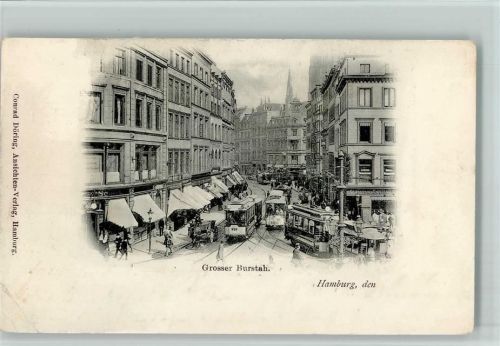 W2000 Hamburg Große Burstah - Straßenbahnen 1900 AK Döring Verlag Straßenbahn
