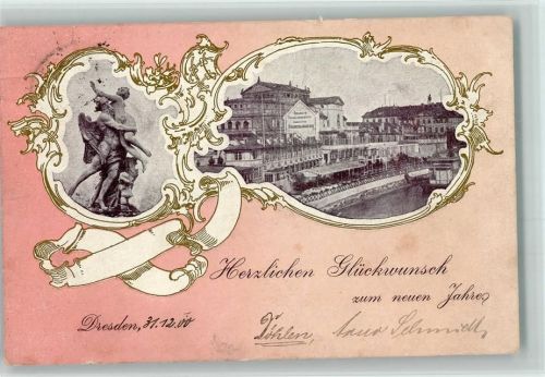 Dresden 1900 Denkmal Teilansicht Schmuckrahmen