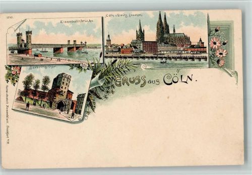 Köln Stadt 1898 Grus aus - Kunstanstalt Rosenblatt 1216 AK