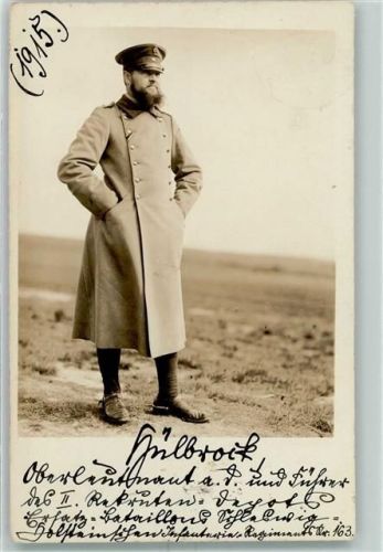 Neumünster 1915 Führer der II. Rekruten Depot 4. Abt. Ersatz Btl. Inf. Rgt. 163 Feldpost