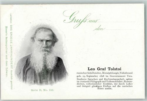 Werbung Esser Seifenpulver Das Grosse Jahrhundert Serie D Nr. 116 - Tolstoi Schriftsteller AK