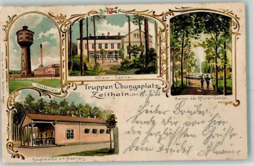 Zeithain 1901 Truppen-Übungsplatz Wasserwerk Offizier-Casino Hauptwache mi Aresthaus
