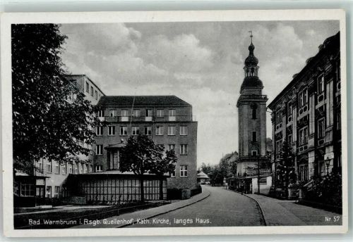 Bad Warmbrunn i. Rsgb. Quellenhof Kath. Kirche Langes Haus
