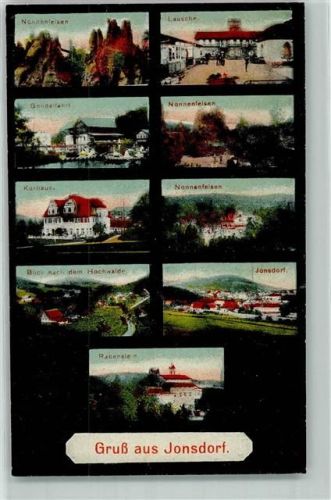 Kurort Jonsdorf 1919 Nonnenfelsen Lausche Gondelfahrt Kurhaus Blick nach Hochwalde Rabenstein