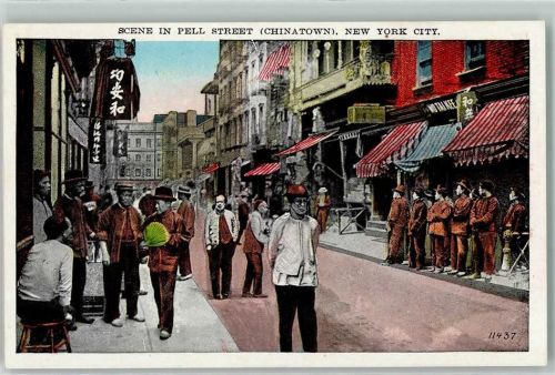 New York City Scene in Pell Street Chinatown