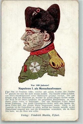 1909 Napoleon als Menschenfresser Allegorie AK