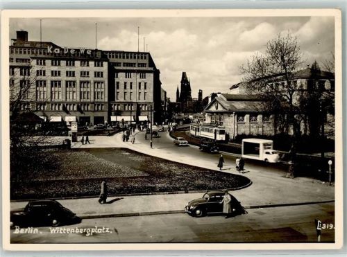 Schöneberg Wittenbergplatz Straßenbahn Auto LKW VW Käfer Warenhaus KaDeWe
