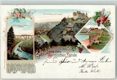 Burg 1899 Schloss Burg Kaiser Wilhelm Brücke Talsperre Remscheid