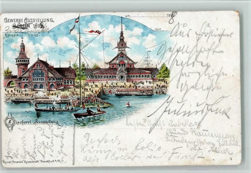 Berlin Mitte 1898 Hansa Haus Fischerei Ausstellung AK