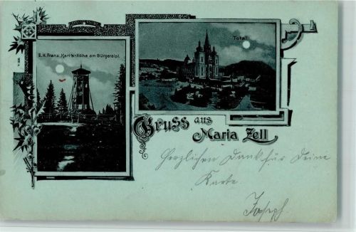 Maria Zell 1900 Gruss aus - Aussichtsturm Karls Höhe
