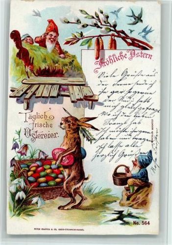 Zwerge und vermenschlichter Hase 1899 AK