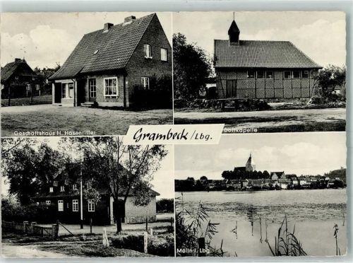 Grambek Geschäftshaus H. Hasenritter Dorfkapelle Schule Mölln