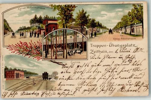 Zeithain 1902 Truppen-Übungsplatz Kaiser Wilhelmstraße König-Albertstraße Kantine Bahnhof