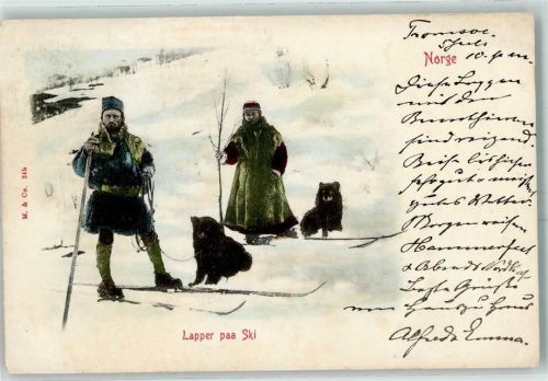 Lapper paa Ski Hunde