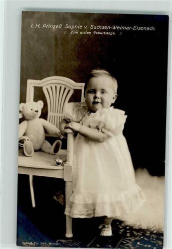 Prinzessin Sophie v. Sachsen-Weimar-Eisenach Teddybär Hofphotograph Frz. Vältl , Weimar
