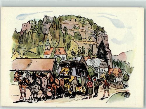 Zittau 1955 700-Jahr-Feier der Ummauerung der Grenzstadt Postkutsche sign