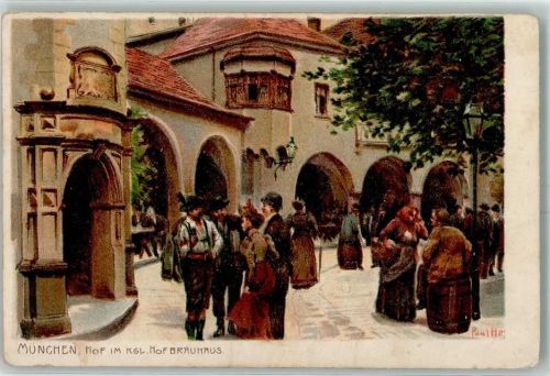 München 1913 sign. Hey, Paul Lithographie AK