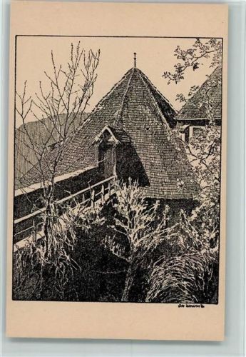 Tübingen Bildkarte aus Schwaben Reihe 2/3 Karte 6, Um Haspelturm, Federzeichnung, sehr gute Erhaltung