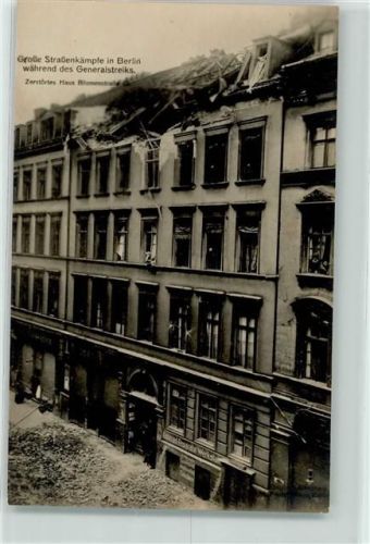 Friedrichshain 1919 Straßenkämpfe Berlin 1919 Zerstörtes Haus Blumenstraße