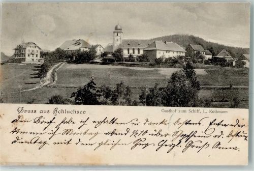 Schluchsee 1902 Gasthaus Zum Schiff L. Kottmann