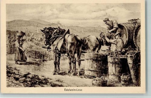 sign Heinrich Strieffler- Edelwein Lese, Berue AK