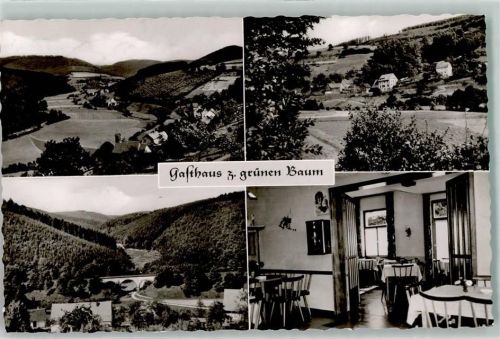 Friedrichsdorf Landpost Friedrichsdorf Gasthaus zum grünen Baum Gastraum Spielautomat Eisenbahnbrücke