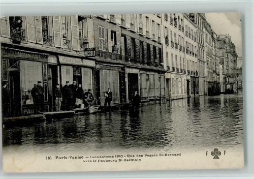 Paris Inondation 1910 - Rue des fosses St-Bernhard AK