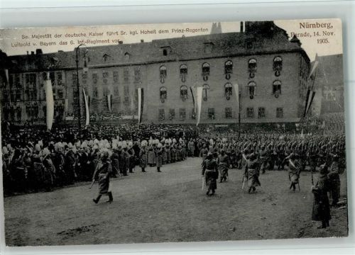 Nürnberg Kaiser Wilhelm II Prinz Regent Luitpold &. Infanterie Regiment Parade Feldpoststempel