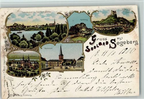 Bad Segeberg 1900 Gruss aus - Lithographie